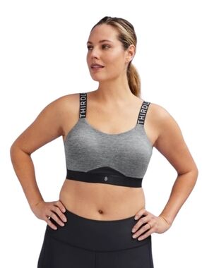 thirdlove kinetic adjustable sports bra grey plus size 36G